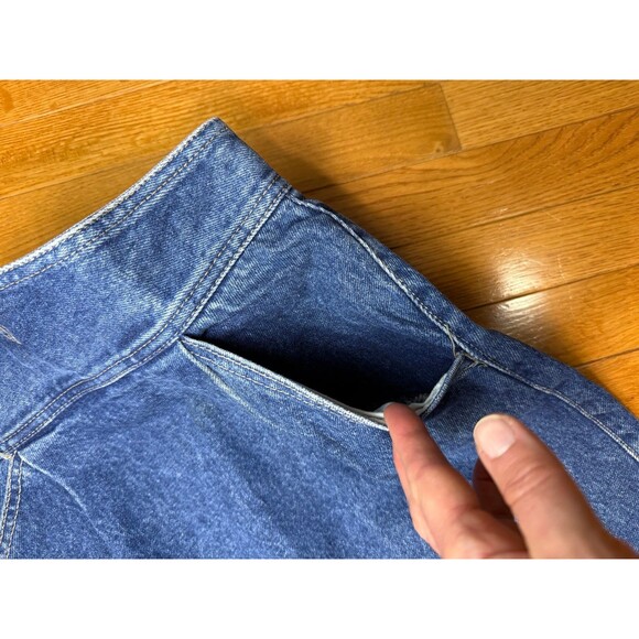 Vintage 80’s/90’s Zena Denim Pencil Midi Skirt Pockets Button Back Small - Picture 8 of 9